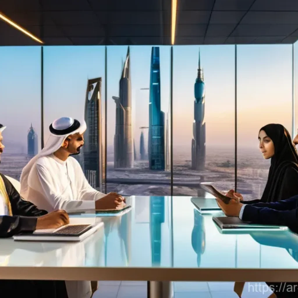 사우디아라비아의 언어 교육과 아랍어 학습 - **Prompt:** "A vibrant, panoramic view of a bustling, modern Saudi Arabian city at sunset. In the fo...