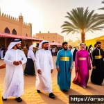 사우디아라비아의 주요 다큐멘터리 및 방송 프로그램 - A vibrant and detailed scene of the Janadriyah Festival in Saudi Arabia, showcasing traditional Saud...