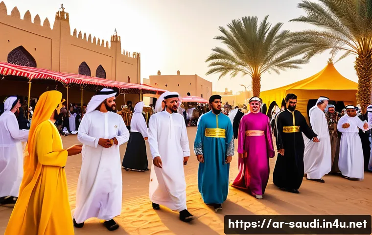 사우디아라비아의 주요 다큐멘터리 및 방송 프로그램 - A vibrant and detailed scene of the Janadriyah Festival in Saudi Arabia, showcasing traditional Saud...