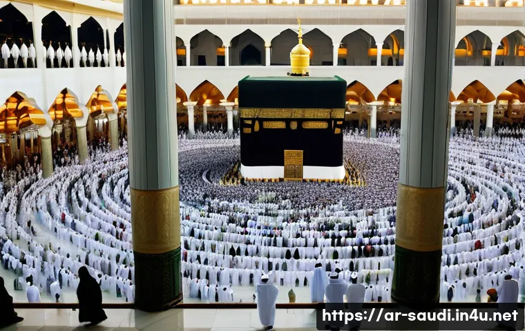 메카 방문을 위한 필수 가이드 - A serene and spiritual scene inside the Masjid al-Haram in Mecca during early morning prayer time, s...