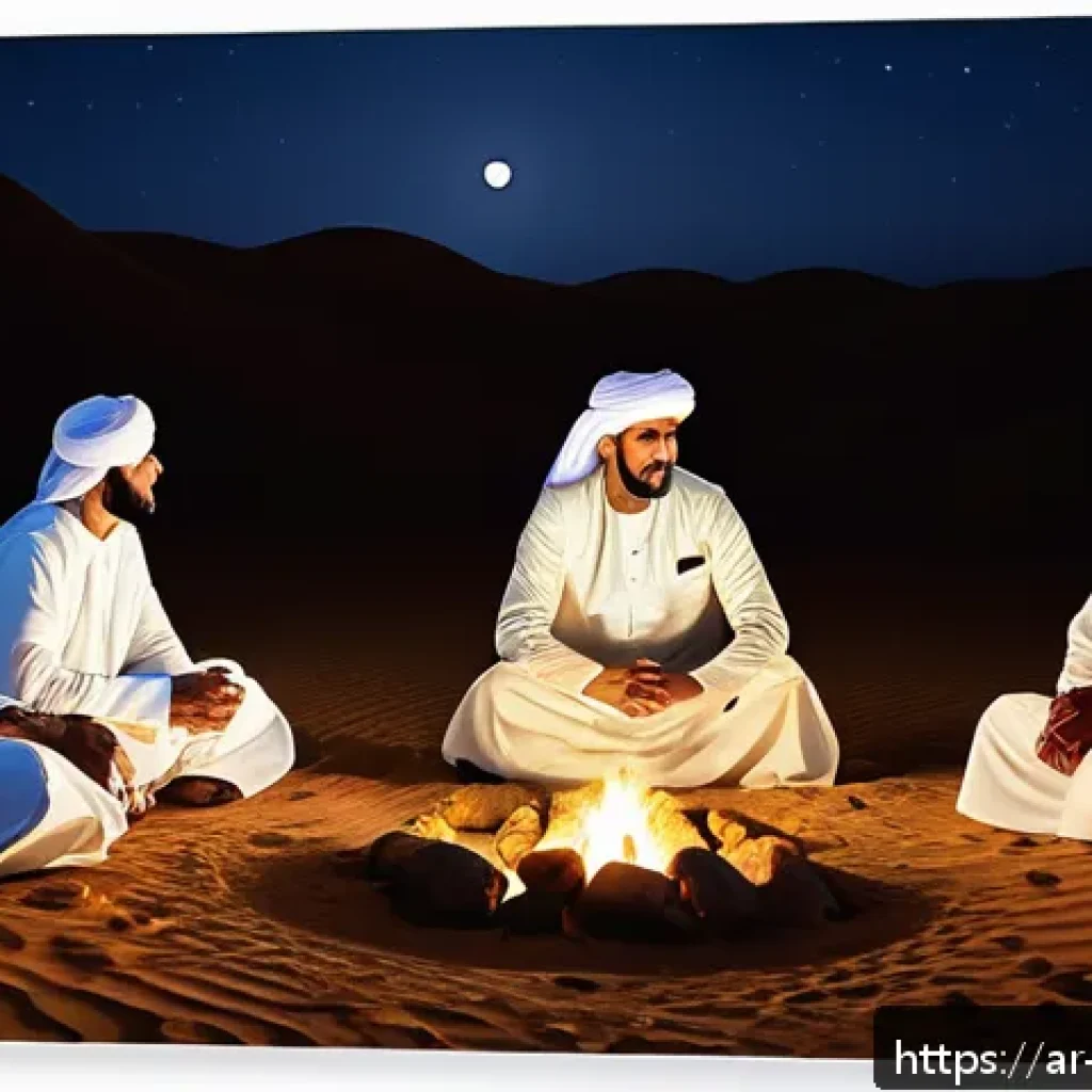 사우디아라비아 왕실 가족 인물 탐구 - A detailed historical scene set in 18th century Najd desert, featuring members of the Al Saud family...